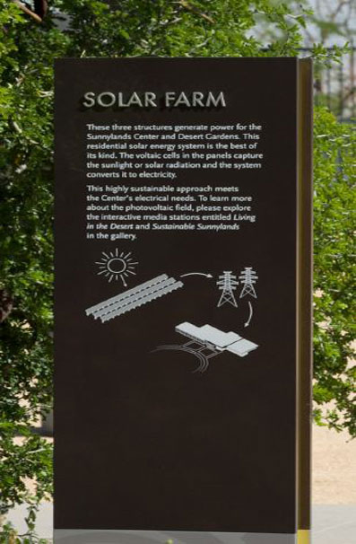 Informative signage makes the Sunnylands Center & Gardens educational, as well as beautiful and functional.