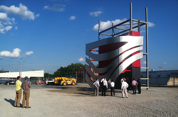 scale mockup of facade at Zahner's facility
