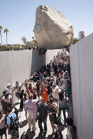 At the June 24, 2012 grand opening of Michael Heizer's Levitated Mass, a huge crowd gathered at LACMA to participate in this experiential artwork.