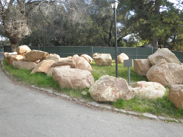 Many boulders populate the site...