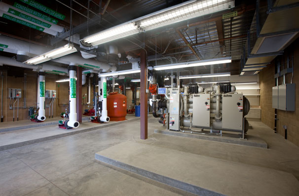 The LEED Gold Central Utility Plant is designed to meet the mechanical needs of existing, proposed and future structures in Westmont College's academic core.