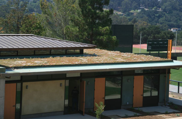 Winter Hall for Science and Mathematics at Westmont College features green landscaped roof decks.