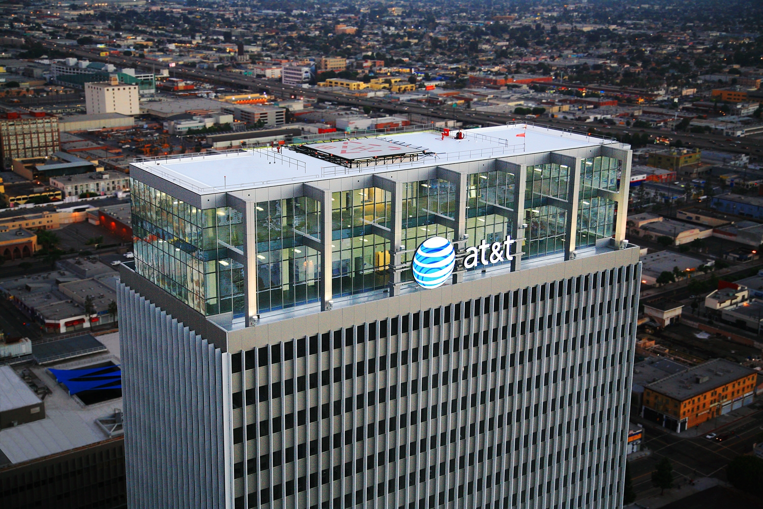 MATT construction AT&T Tower Penthouse Exterior Aerial View