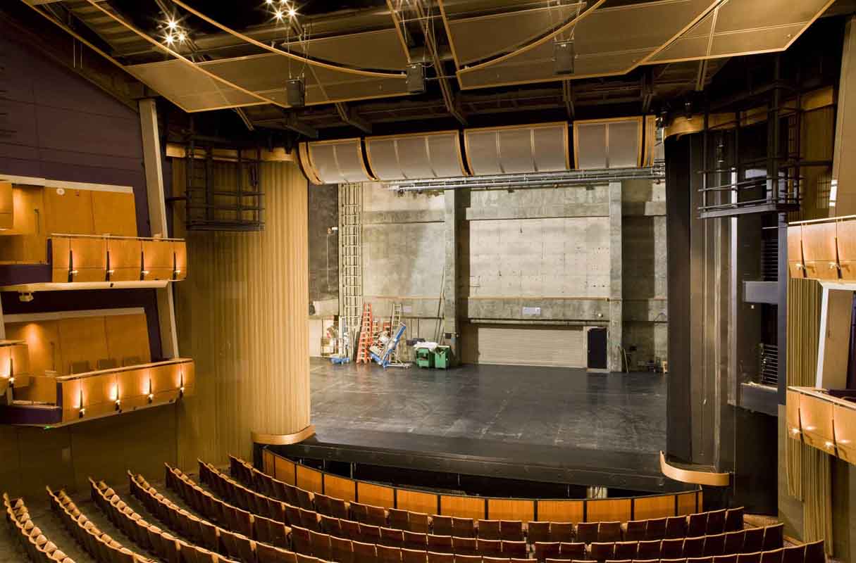 MATT construction Ahmanson Proscenium Theater Front View Curtain Open