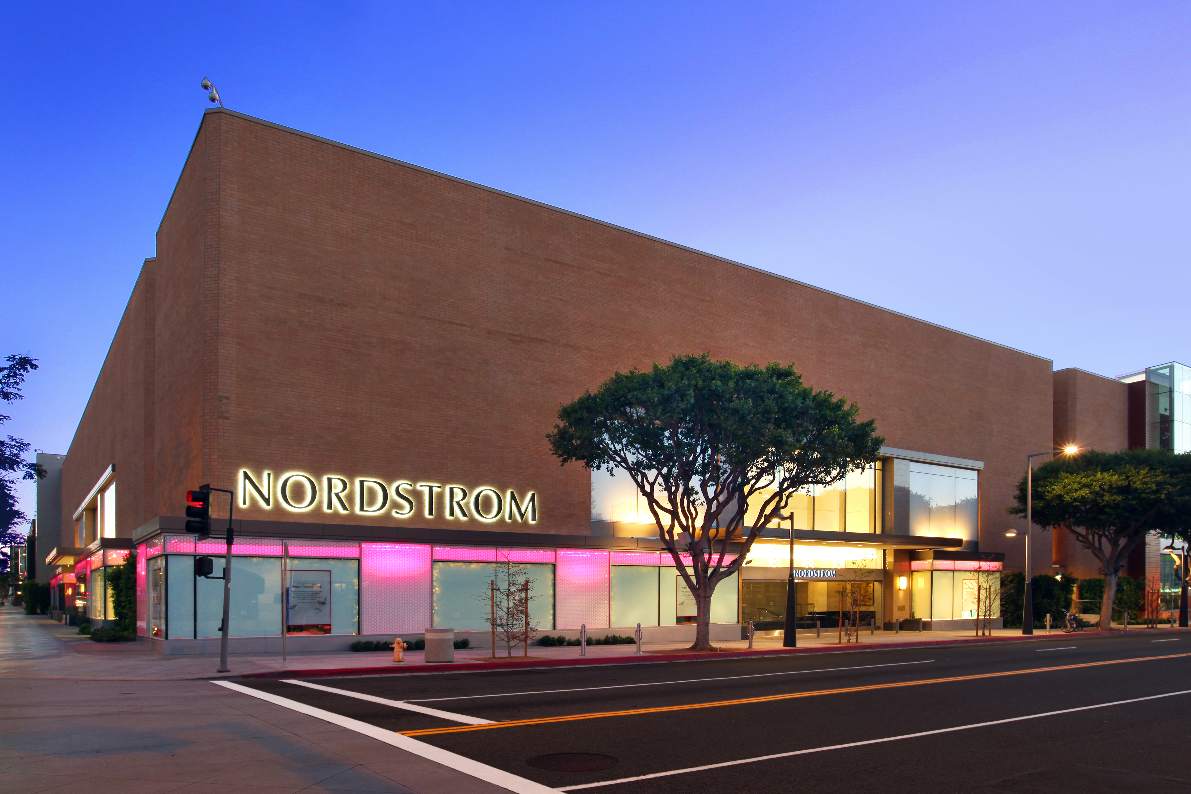 Nordstrom Exterior Street View Night matt construction