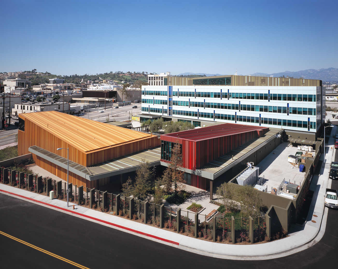 MATT construction California Endowment Headquarters Exterior Bird's Eye View Aerial