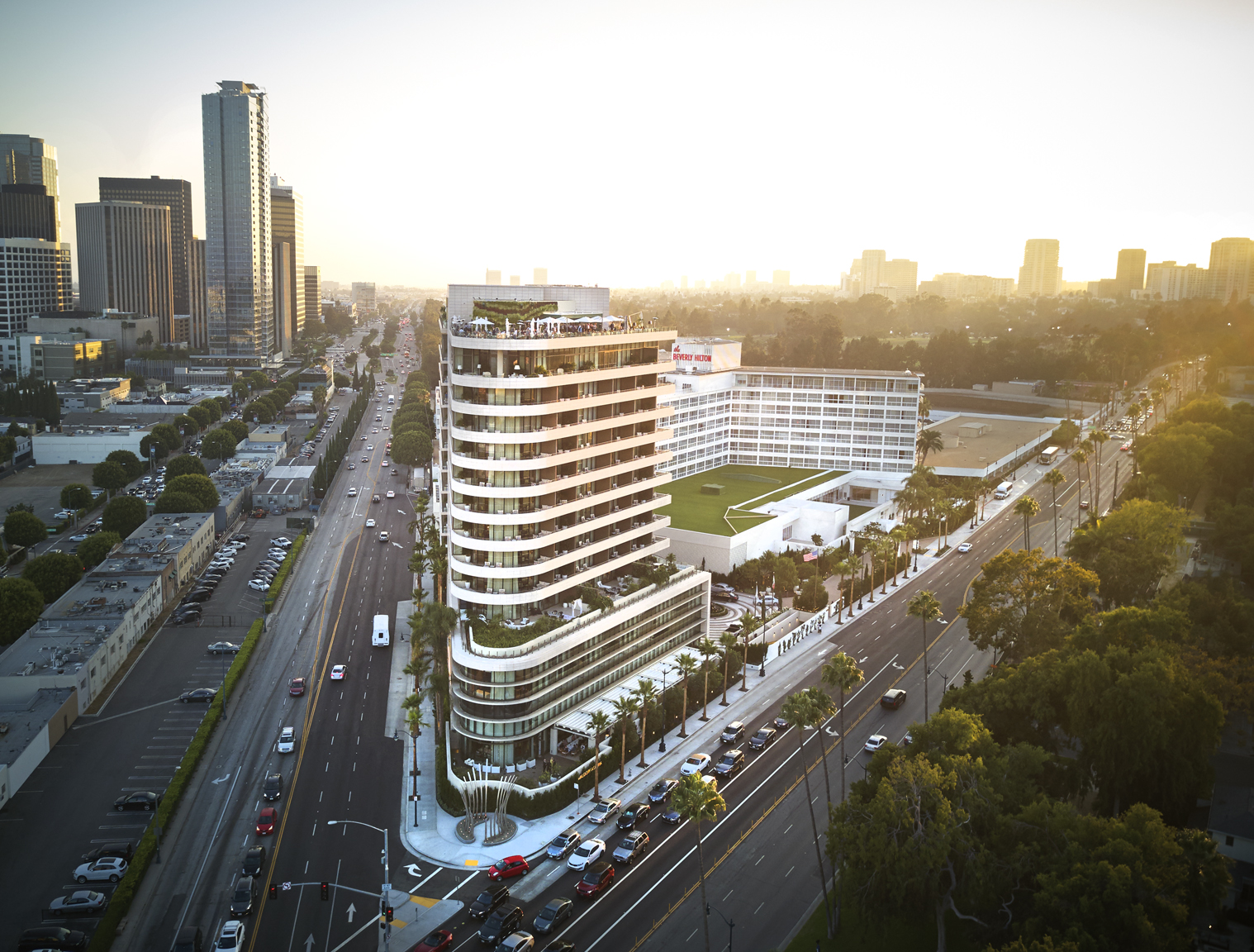 Waldorf Astoria Beverly Hills MATT Construction Aerial