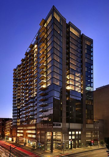 MATT construction 8th & Hope Exterior corner Night