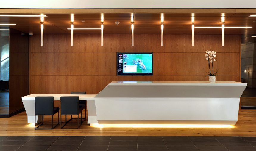MATT construction 8th & Hope Interior Reception desk