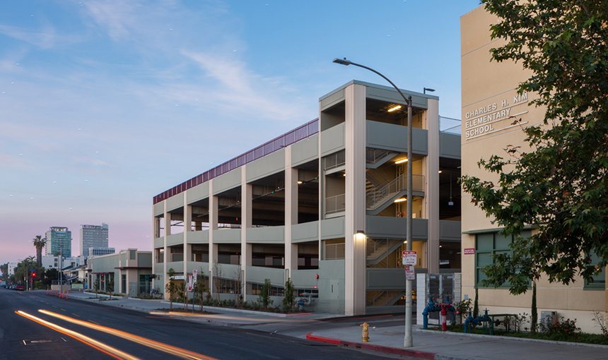 MATT construction Anderson Munger YMCA Exterior Parking Garage street view