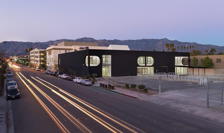 MATT construction Art Center College 870 South Raymond Exterior Street night