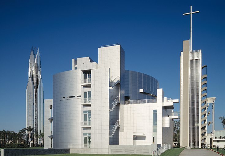 MATT construction Crystal Cathedral Exterior Back Christ Cathedral Tower of Hope
