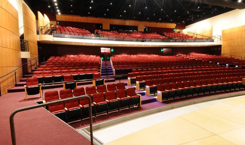 Harvard Westlake Middle School Theater Interior View stage