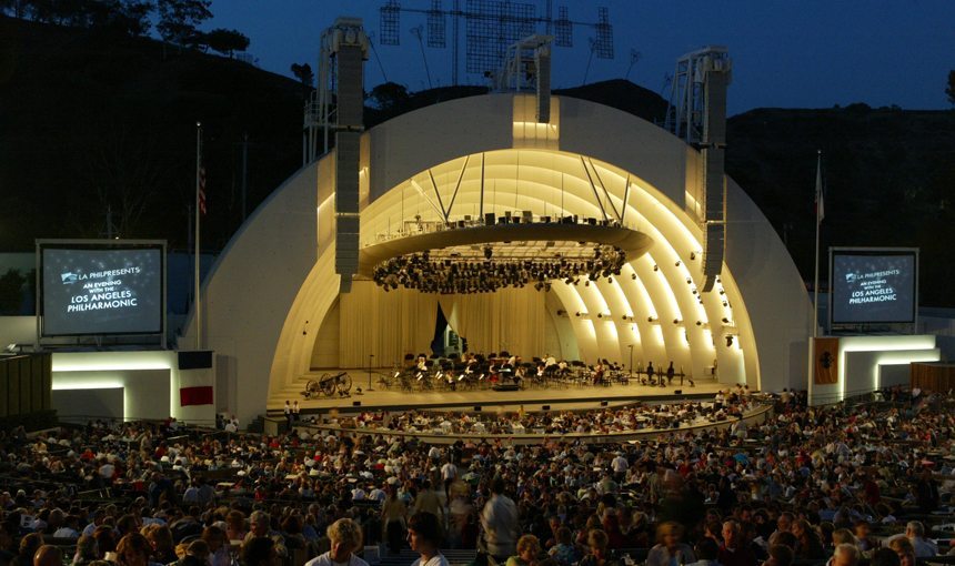 MATT construction Hollywood Bowl Stage Shell Night
