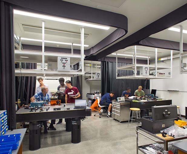 MATT construction Pomona College Millikan Laboratory Andrew Science Hall Interior work space