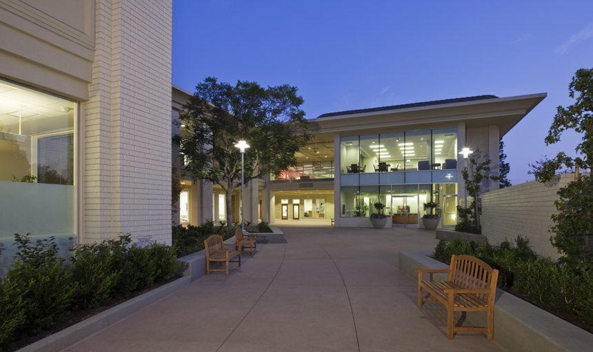 MATT construction Marlborough School Science Building Exterior Night