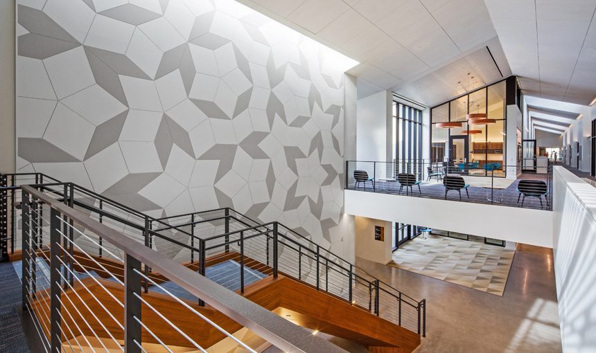 MATT construction Pomona College Millikan Laboratory Andrew Science Hall interior stairs