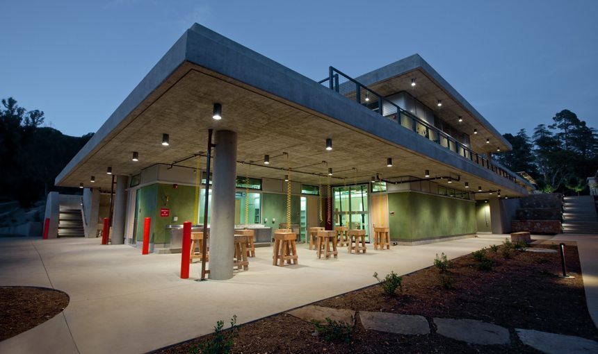Westmont College Adams Center Exterior Corner matt construction