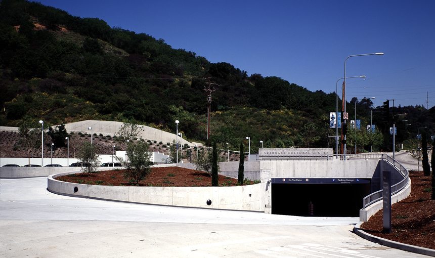 MATT construction Skirball Cultural Center Parking Garage Exterior Entrance