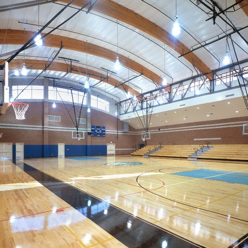 MATT construction Salesian High School Gymnasium and Field Gym Interior