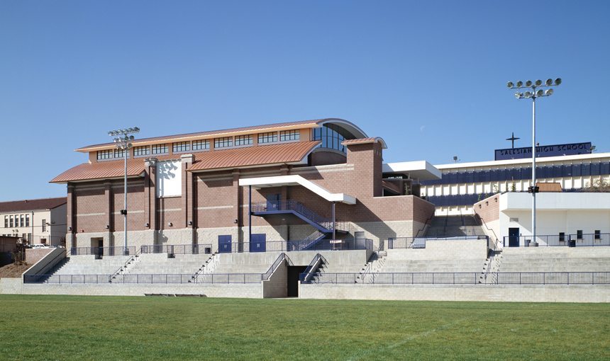 MATT construction Salesian High School Gymnasium and Field Exterior Field Bleachers