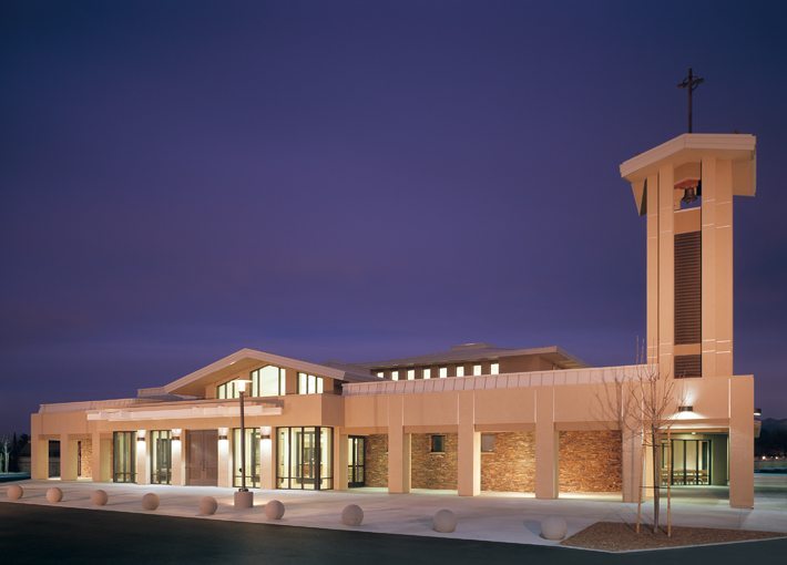 MATT construction St. Mary's Parish Palmdale Exterior Night