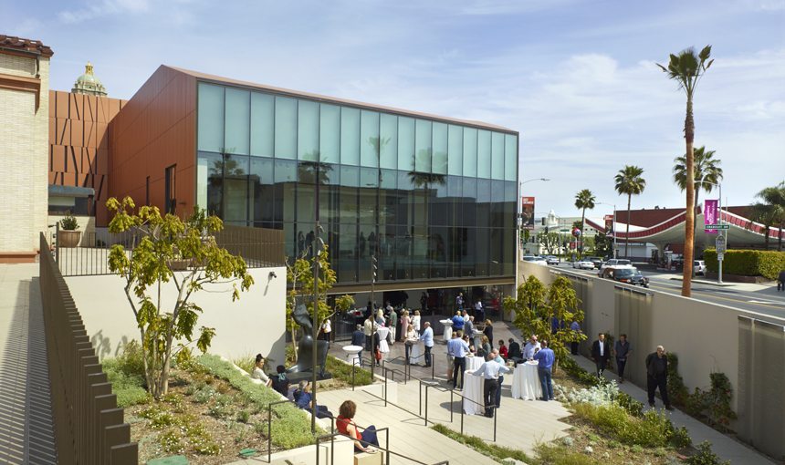 MATT construction Wallis Annenberg Center For the Performing Arts Exterior Patio day
