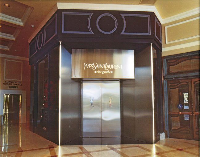 MATT construction Yves Saint Laurent Exterior Front Entrance Signage