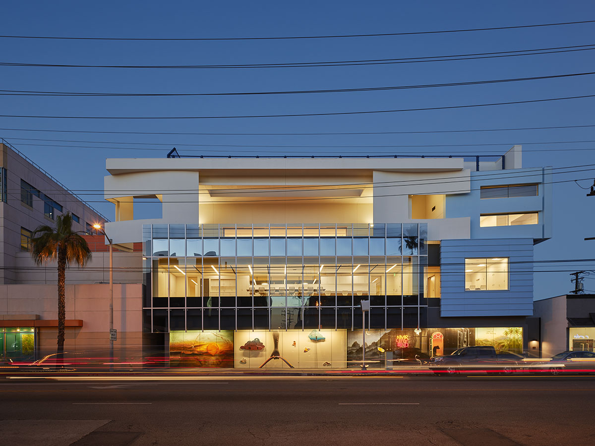 CEE Center for Early Education La Cienega Building MATT Construction exterior night