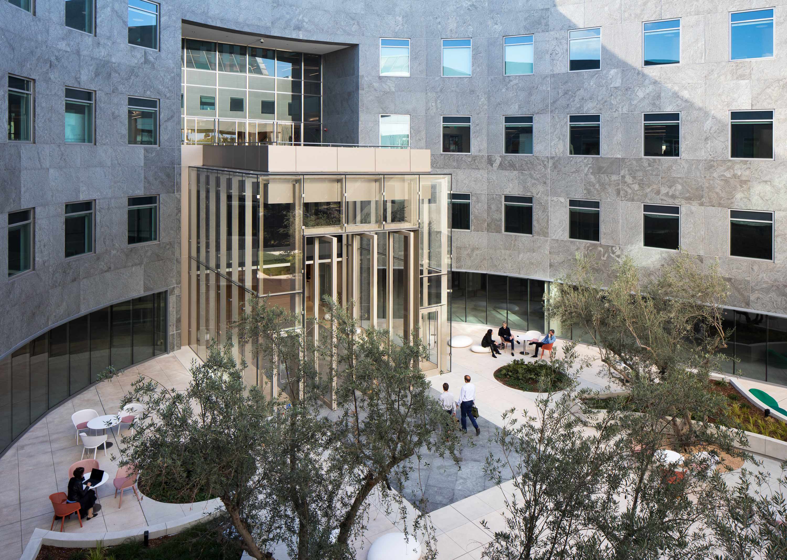 MATT Construction 407 N Maple Office Building exterior entrance aerial