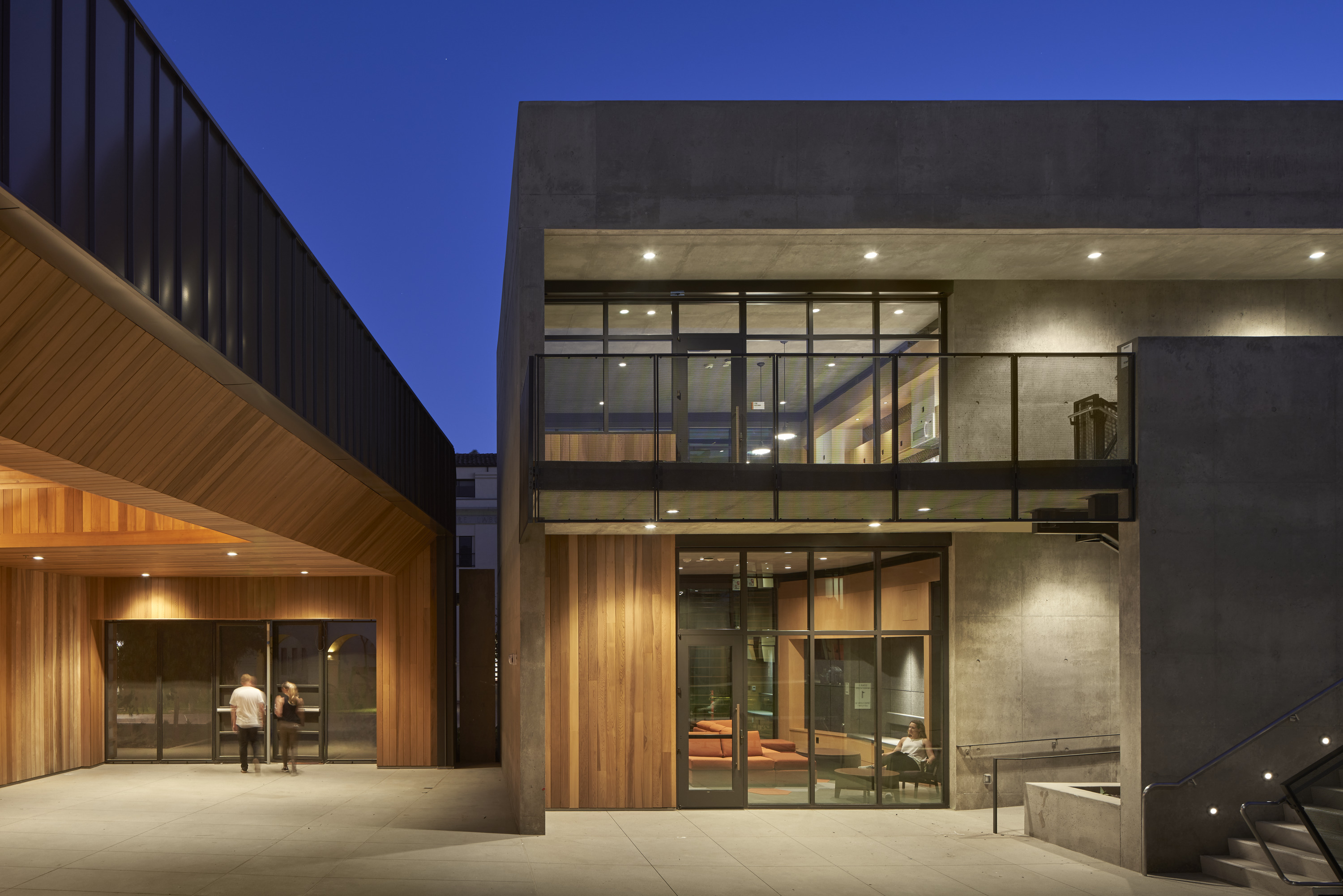 leed platinum MATT Construction Caltech Bechtel Residence exterior night
