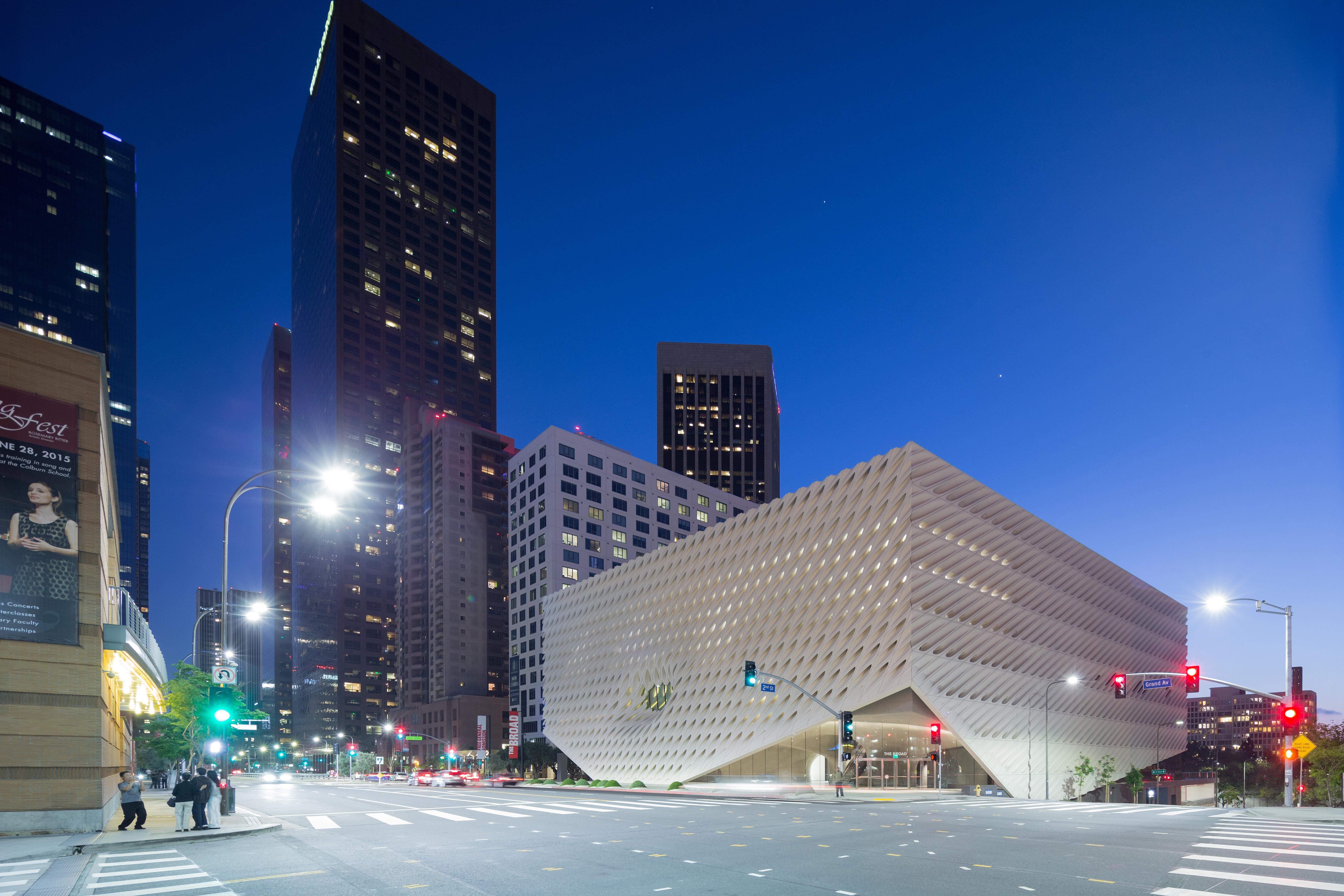 The Broad museum exterior matt construction