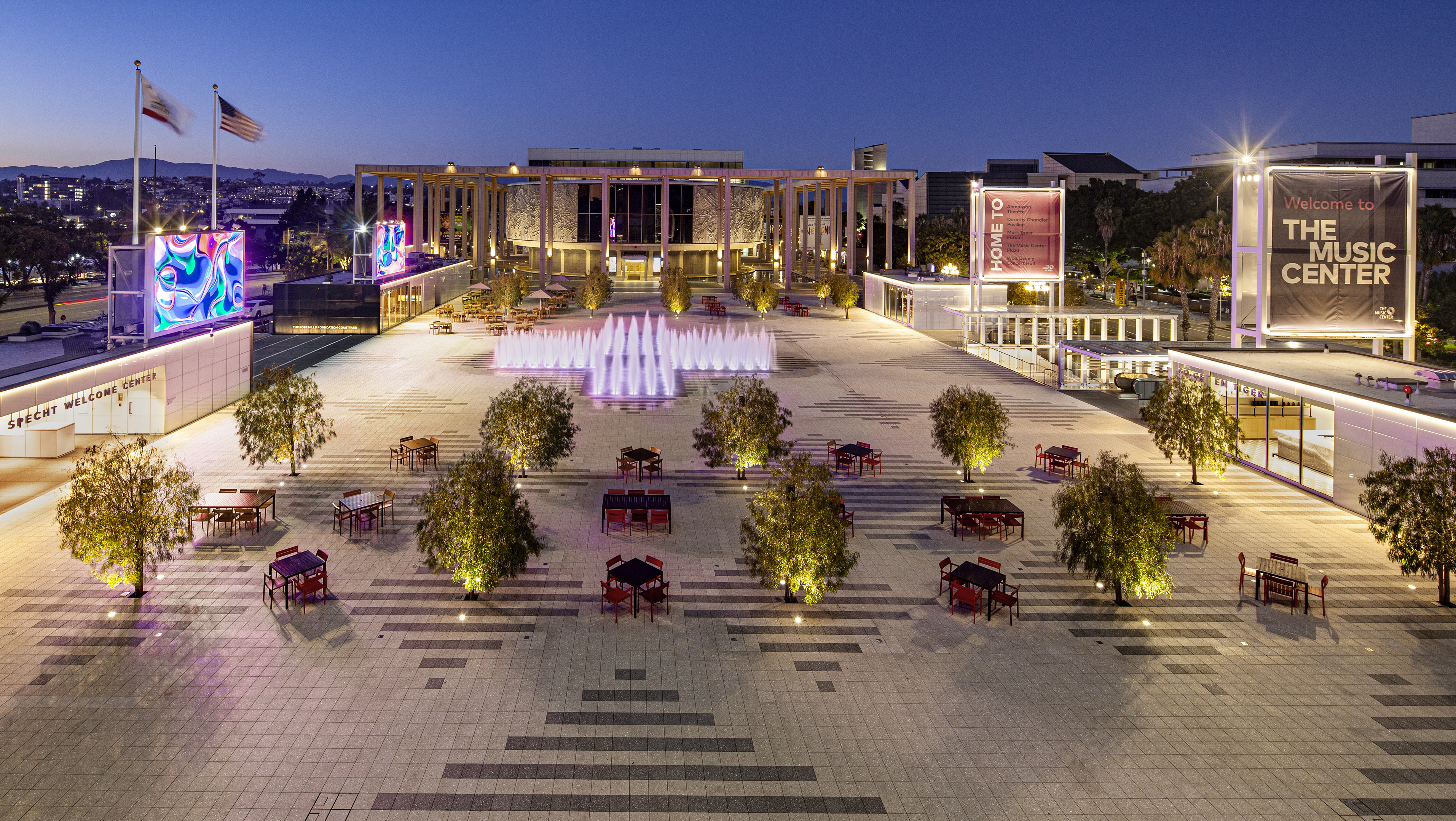 The Music Center Plaza MATT Construction night